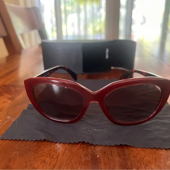 Prada | Accessories | Prada Red Cateye Sunglasses | Poshmark display picture 1